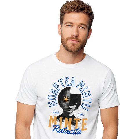 Mixed - Tricou Femei, Barbati, Copii, Fata, Baiat, Unisex Personalizat Chip Feminin cu Stea Strălucitoare - „Noaptea Minții, Minte Rătăcită” - Cadou Motivațional