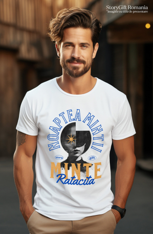 Tricou Femei, Barbati, Copii, Fata, Baiat, Unisex Personalizat Chip Feminin cu Stea Strălucitoare - „Noaptea Minții, Minte Rătăcită” - Cadou Motivațional [1]