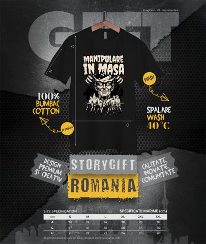 Tricou Femei, Barbati, Copii, Fata, Baiat, Unisex Personalizat "Manipulare în Masă - Chip Uman Manipulat Marionete, Produse Personalizate pentru Familie și Educație" [3]