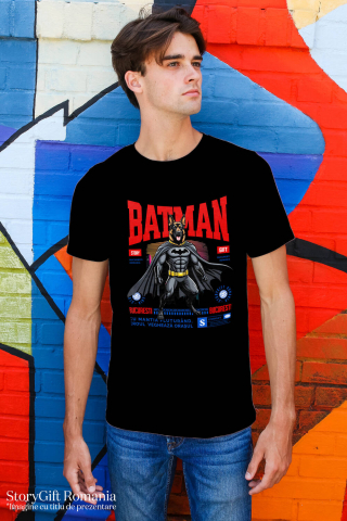 Tricou Femei, Barbati, Copii, Fata, Baiat, Unisex Personalizat Ciobănesc German În Costum de Batman – Câine Supererou pentru Familie și Copii [1]