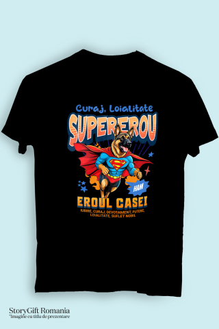 Tricou Femei, Barbati, Copii, Fata, Baiat, Unisex Personalizat Ciobănesc German în Costum de Superman – Cadouri Personalizate pentru Familie și Copii [2]