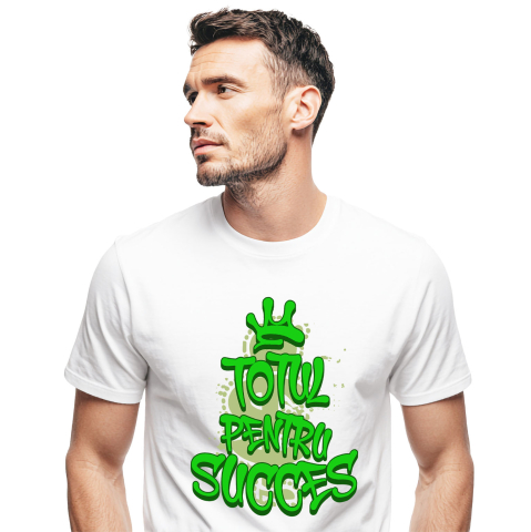 Citate - Tricou Femei, Barbati, Copii, Fata, Baiat, Unisex Personalizat Totul pentru Succes – Citat Motivational cu Simbol Dolar și Coroană
