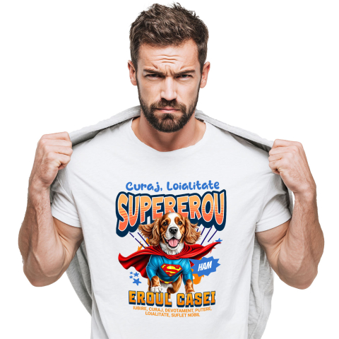SuperEroi si Personaje TV - Tricou Femei, Barbati, Copii, Fata, Baiat, Unisex Personalizat Cocker Spaniel în Costum de Superman – Produse Personalizate pentru Copii și Familie