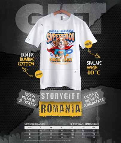 Tricou Femei, Barbati, Copii, Fata, Baiat, Unisex Personalizat Cocker Spaniel în Costum de Superman – Produse Personalizate pentru Copii și Familie [3]