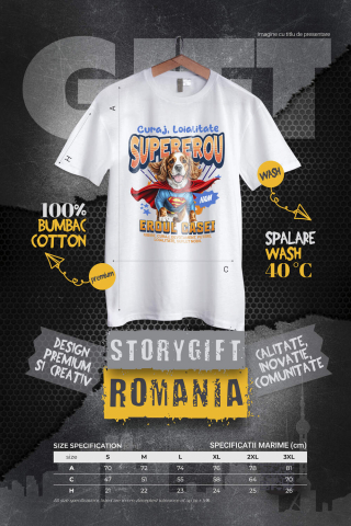 Tricou Femei, Barbati, Copii, Fata, Baiat, Unisex Personalizat Cocker Spaniel în Costum de Superman – Produse Personalizate pentru Copii și Familie [3]