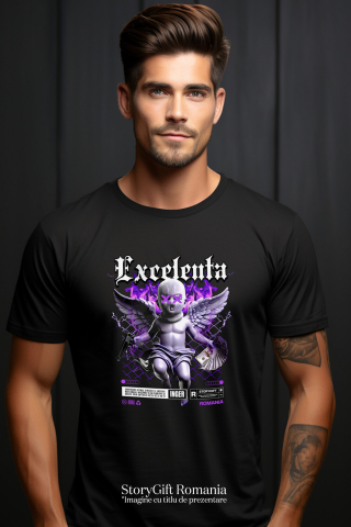 Tricou Femei, Barbati, Copii, Fata, Baiat, Unisex Personalizat Statuie Copil cu Aripi și Bani - Cadou Motivațional pentru Excelență și Succes [1]