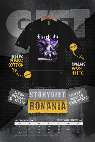 Tricou Femei, Barbati, Copii, Fata, Baiat, Unisex Personalizat Statuie Copil cu Aripi și Bani - Cadou Motivațional pentru Excelență și Succes [3]