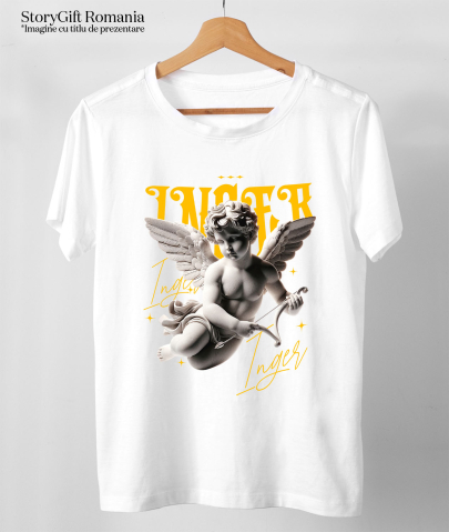 Tricou Femei, Barbati, Copii, Fata, Baiat, Unisex Personalizat Statuie Înger Cu Aripi - Cadou Personalizat Pentru Familie și Copii | Mesaj Motivațional [2]