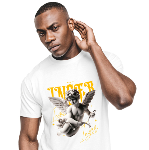 Tricou Femei, Barbati, Copii, Fata, Baiat, Unisex Personalizat Statuie Înger Cu Aripi - Cadou Personalizat Pentru Familie și Copii | Mesaj Motivațional