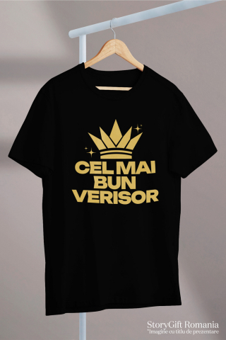 Tricou Femei, Barbati, Copii, Fata, Baiat, Unisex Personalizat „Coroană Regală Personalizată - Cel Mai Bun Verisor Cadou Haioasă Familie” [2]