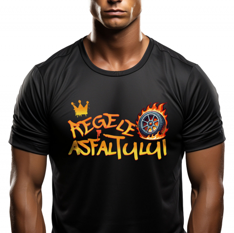 MASINI - Tricou Femei, Barbati, Copii, Fata, Baiat, Unisex Personalizat Tricou Coroană Regală & Cauciuc în Flăcări – Cadou pentru Pasionații de Curse