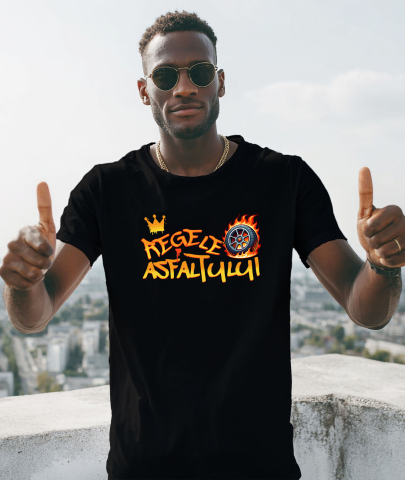 Tricou Femei, Barbati, Copii, Fata, Baiat, Unisex Personalizat Tricou Coroană Regală & Cauciuc în Flăcări – Cadou pentru Pasionații de Curse [1]