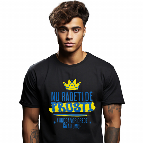 AMUZANTE - Tricou Femei, Barbati, Copii, Fata, Baiat, Unisex Personalizat Coroana Regală Galbenă cu Mesaj Haios – Cadouri Personalizate pentru Familie și Prieteni