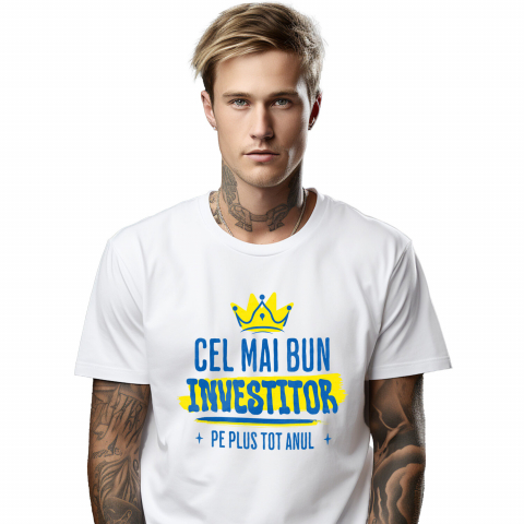 MESERII - Tricou Femei, Barbati, Copii, Fata, Baiat, Unisex Personalizat Coroană Regală – Simbol al Investițiilor, Finanțelor și Succesului