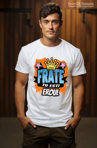 Tricou Femei, Barbati, Copii, Fata, Baiat, Unisex Personalizat Tricou Personalizat Frate – Design Graffiti și Coroană Regală [1]