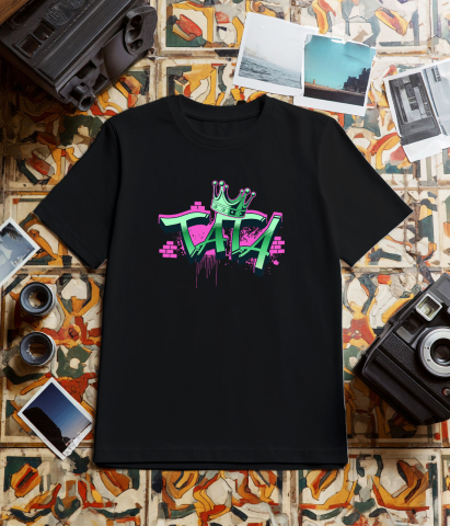 Tricou Femei, Barbati, Copii, Fata, Baiat, Unisex Personalizat Coroană Regală Stil Graffiti Stradal Personalizată – Cadou Pentru Tata, Unchi și Bărbați Din Familie [2]