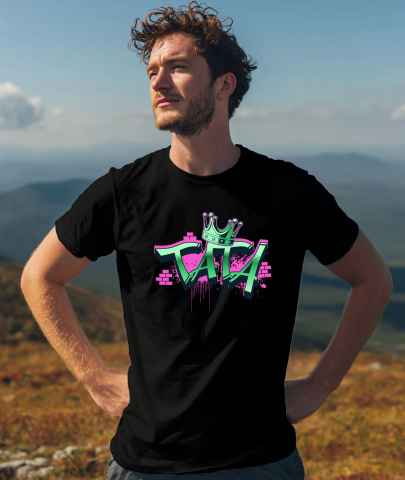 Tricou Femei, Barbati, Copii, Fata, Baiat, Unisex Personalizat Coroană Regală Stil Graffiti Stradal Personalizată – Cadou Pentru Tata, Unchi și Bărbați Din Familie [1]