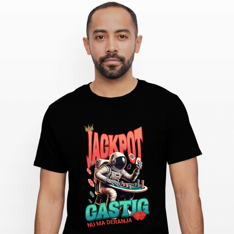 MESERII - Tricou Femei, Barbati, Copii, Fata, Baiat, Unisex Personalizat Astronaut Jucând Poker – Design Unic pentru Produse Personalizate