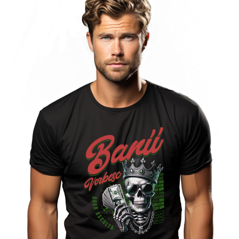 Bani Si Investitii - Tricou Femei, Barbati, Copii, Fata, Baiat, Unisex Personalizat Craniu cu Coroană și Dolari – Design Badass Personalizat pentru Cadouri