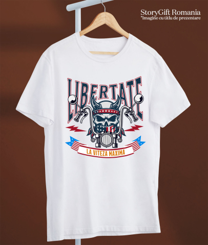 Tricou Femei, Barbati, Copii, Fata, Baiat, Unisex Personalizat Tricouri Personalizate Moto - Craniu Biker Cu Coarne & Stil Rebel [2]