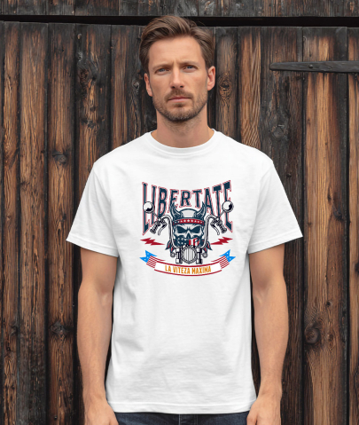 Tricou Femei, Barbati, Copii, Fata, Baiat, Unisex Personalizat Tricouri Personalizate Moto - Craniu Biker Cu Coarne & Stil Rebel [1]