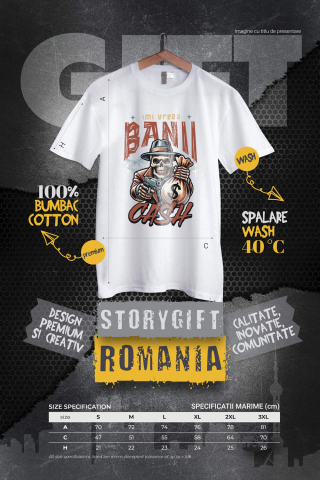 Tricou Femei, Barbati, Copii, Fata, Baiat, Unisex Personalizat Craniu Mafiot cu Bani și Armă – Design Badass Personalizat [3]
