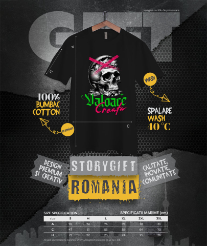 Tricou Femei, Barbati, Copii, Fata, Baiat, Unisex Personalizat Craniu Uman cu Bancnote – „Valoare Creată” – Cadou Provocator pentru Familie, Tati, Copii, Prieteni [3]