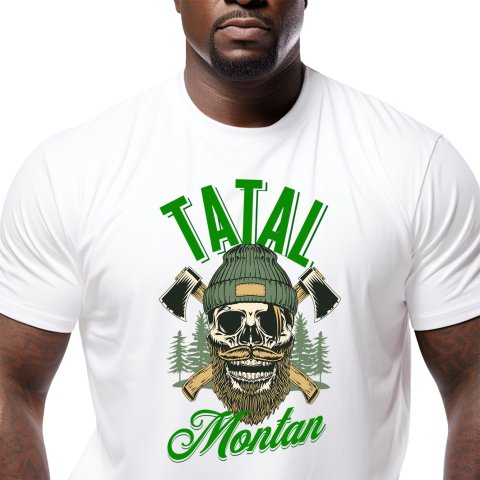 Calatorie - Tricou Femei, Barbati, Copii, Fata, Baiat, Unisex Personalizat "Craniu Uman Personalizat cu Barbă și Mustață – Cadou Unic pentru Tati, Familie și Prieteni"