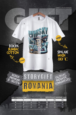 Tricou Femei, Barbati, Copii, Fata, Baiat, Unisex Personalizat „Craniu Mafiot Personalizat - Decor cu Schelete la Masă cu Palarie și Tigara” [3]