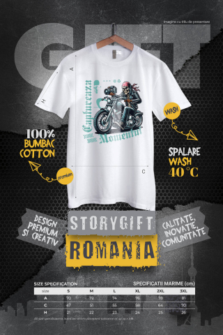 Tricou Femei, Barbati, Copii, Fata, Baiat, Unisex Personalizat Craniu Motociclist Cu Bandană Roșie și Aparat Foto – Design Rebel și Original [3]