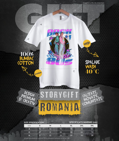 Tricou Femei, Barbati, Copii, Fata, Baiat, Unisex Personalizat Cuplu Adolescentă Stil Modern în Club – Back to the 80's Retro Vibe [3]