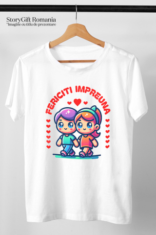 Tricou Femei, Barbati, Copii, Fata, Baiat, Unisex Personalizat „Cuplu Fericit în Plimbare Romantică - Cadou Personalizat pentru Iubiți” [2]