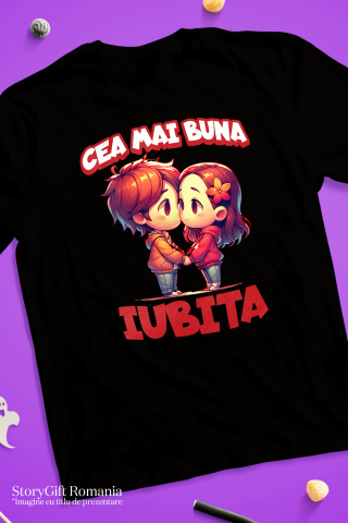 Tricou Femei, Barbati, Copii, Fata, Baiat, Unisex Personalizat Cadou Personalizat „Cea Mai Bună Iubită” | Valentine's Day pentru Cupluri [2]