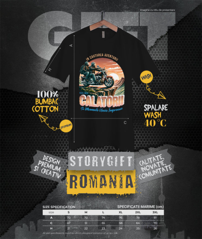 Tricou Femei, Barbati, Copii, Fata, Baiat, Unisex Personalizat Cuplu Pe Motocicletă – Călătorie Romantică cu View Montan [3]