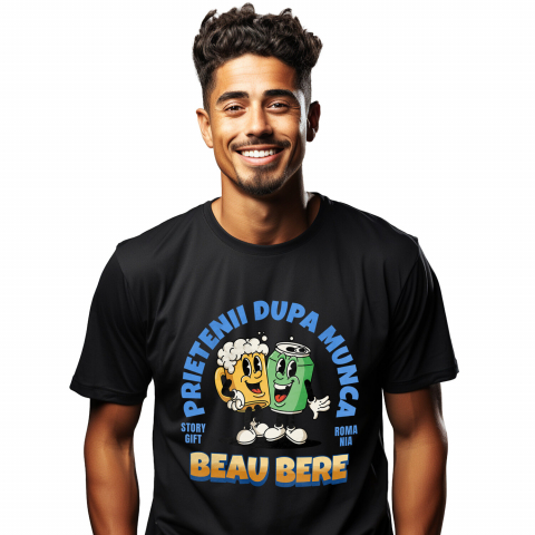 Tricou Femei, Barbati, Copii, Fata, Baiat, Unisex Personalizat „Cuplu Petrecere Bere Personalizată 'Prieteni După Muncă' – Cadou pentru Familie și Prieteni”