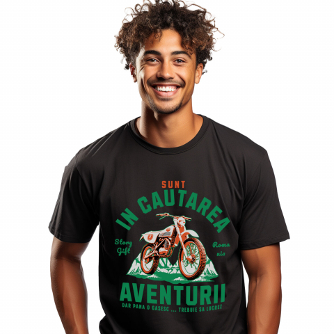 Tricou Femei, Barbati, Copii, Fata, Baiat, Unisex Personalizat Cursă Moto Montană – Aventură Colorată în Natură pentru Pasionați