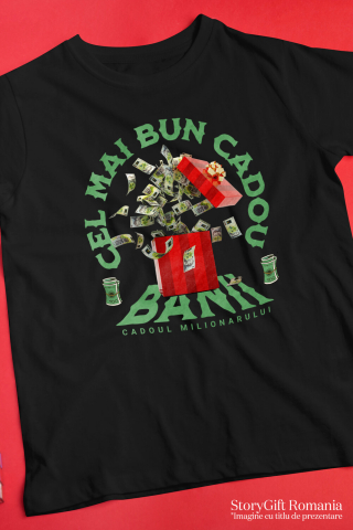 Tricou Femei, Barbati, Copii, Fata, Baiat, Unisex Personalizat Cutie Cadou Roșie cu Bancnote în Zbor – „Cel mai Bun Cadou” Milionar – Cadou Personalizat pentru Familie, Copii, Tati, Prieteni [2]