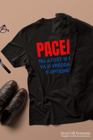 Tricou Femei, Barbati, Copii, Fata, Baiat, Unisex Personalizat „Cadouri personalizate cu mesaje inspiraționale despre pace pentru familie și prieteni | Design colorat albastru roșu” [2]