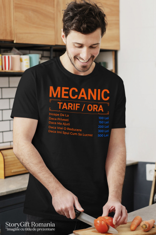 Tricou Femei, Barbati, Copii, Fata, Baiat, Unisex Personalizat Tarife Mecanic – Design Amuzant cu Glume Auto și Meserie [1]