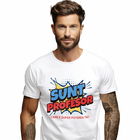 Tricou Femei, Barbati, Copii, Fata, Baiat, Unisex Personalizat Design Desene Animate – Super Profesor, Erou al Educației