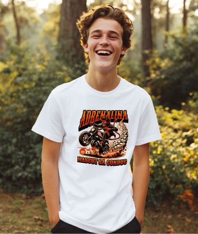 Tricou Femei, Barbati, Copii, Fata, Baiat, Unisex Personalizat Tricouri Personalizate Moto - Design Diavol Motociclist & Viteză Extremă [1]