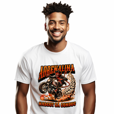 Tricou Femei, Barbati, Copii, Fata, Baiat, Unisex Personalizat Tricouri Personalizate Moto - Design Diavol Motociclist & Viteză Extremă