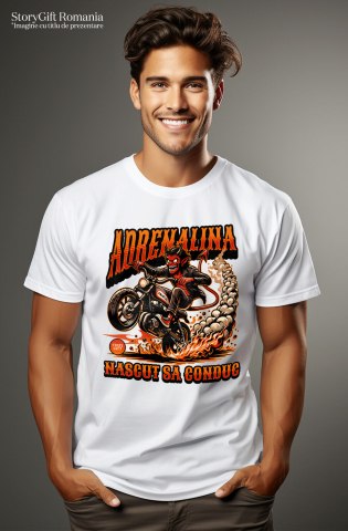 Tricou Femei, Barbati, Copii, Fata, Baiat, Unisex Personalizat Tricouri Personalizate Moto - Design Diavol Motociclist & Viteză Extremă [1]