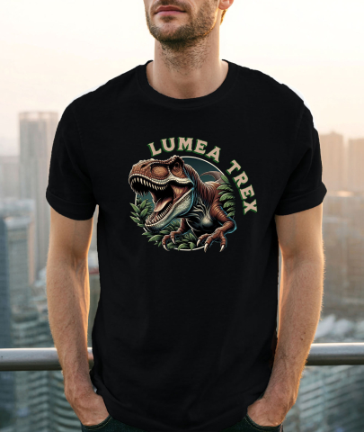 Tricou Femei, Barbati, Copii, Fata, Baiat, Unisex Personalizat Costum Dinozaur T-Rex Furios cu Colți – Roșu, Perfect pentru Copii și Familie [1]