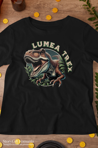 Tricou Femei, Barbati, Copii, Fata, Baiat, Unisex Personalizat Costum Dinozaur T-Rex Furios cu Colți – Roșu, Perfect pentru Copii și Familie [2]