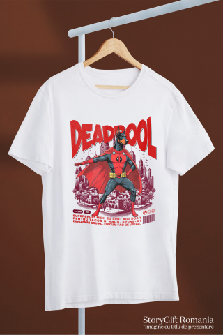 Tricou Femei, Barbati, Copii, Fata, Baiat, Unisex Personalizat Doberman în Costum Deadpool – Câine Supererou Personalizat și Amuzant [2]
