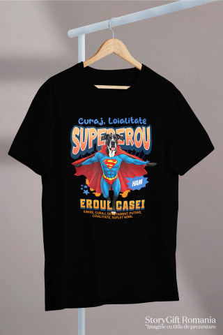 Tricou Femei, Barbati, Copii, Fata, Baiat, Unisex Personalizat Dog German în Costum de Superman – Produse Personalizate pentru Copii și Familie [2]