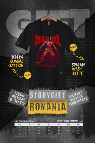 Tricou Femei, Barbati, Copii, Fata, Baiat, Unisex Personalizat Dog German în Costum Deadpool – Câine Supererou Amuzant și Personalizat [3]