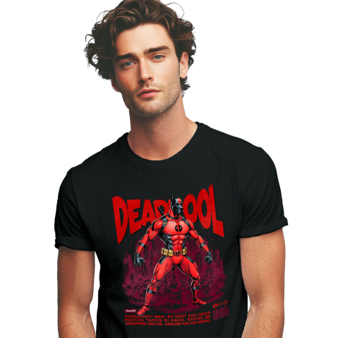 SuperEroi si Personaje TV - Tricou Femei, Barbati, Copii, Fata, Baiat, Unisex Personalizat Dog German în Costum Deadpool – Câine Supererou Amuzant și Personalizat