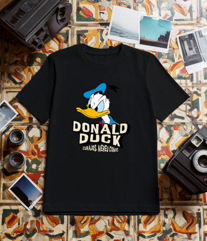 Tricou Barbati cu Donald Duck, vulcan in eruptie  100% Bumbac, Negru, L [2]